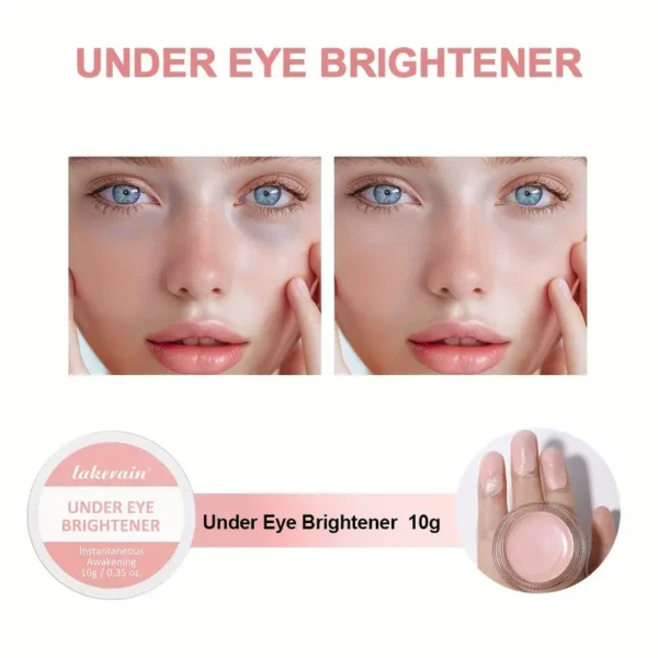 Lakerain Under Eye Brightener Concealer Cream 10g - Hidratante con ácido hialurónico, todo tipo de pieles, corrector de color de cobertura media - Imagen 3